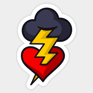 Lightning Strikes My Heart Sticker